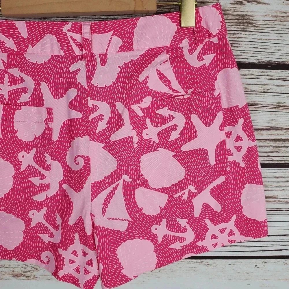 Lilly Pulitzer Womens Size 0 Pink Anchor, Sea Shell, Starfish Print Shorts - Picture 8 of 10